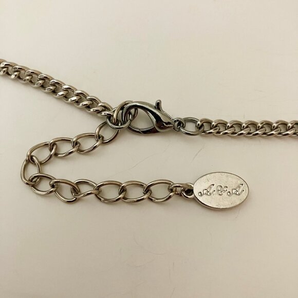 A & A Statement Necklace Brown Crystal Rhinestone Teardrop Silver Chain Vintage - Picture 11 of 11